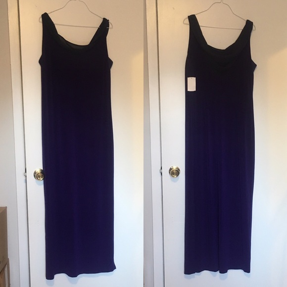 NWT Tahari Deep Purple Long Dress - Picture 2 of 12